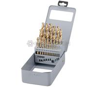 PUNTE PER TRAPANO HSS+TIN FERVI P062 SERIE DA 1mm A 13mm 25PEZZI RETTIFICATE