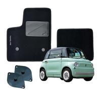 SERIE 2 TAPPETI - TAPPETINI IN MOQUETTE NERI PER FIAT TOPOLINO DAL 2023 IN POI (Tappeti + Kit Agganci)