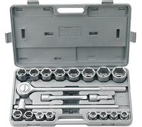 SERIE CASSETTA DI CHIAVI A BUSSOLA DA 3/4" E ACCESSORI 20 PZ FERVI 0181