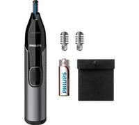 Serie 3000 Rifinitore Taglia Peli Naso e Orecchie NT3650/16, Tagliapeli Naso ed Orecchie grigio/Nero, Grigio, Acciaio inox, Batteria, Stilo AA, 101 mm, 196 mm