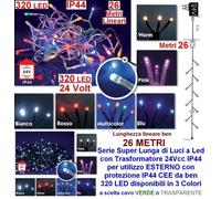 SERIE 320 LED Mt.26+5 BIANCO FREDDO CAVO VERDE ESTERNO ALTA SICUREZZA IP44 24V
