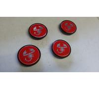 Serie 4 Coprimozzo cerchione Autobianchi A112 ABARTH fondo ROSSO diametro 55 mm