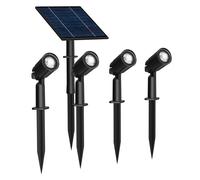 Serie 4 faretti led luce bianca faretto pannello solare picchetto giardino ip65