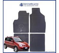SERIE 4 TAPPETI - TAPPETINI IN GOMMA NERI PER FIAT PANDA II DAL 2003 al 2012