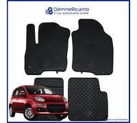 SERIE 4 TAPPETI - TAPPETINI IN GOMMA TPE NERI PER FIAT PANDA III DAL 2012 in poi