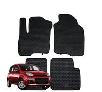 SERIE 4 TAPPETI - TAPPETINI IN GOMMA TPE NERI PER FIAT PANDA III DAL 2012 in poi
