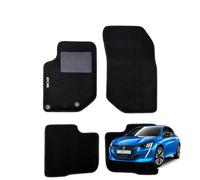 W-Parts Serie 4 TAPPETI - TAPPETINI in Moquette Neri per 208 dal 2019 in Poi con battitacco Cucito, Bottoni di Fissaggio e Striscia Antiscivolo - Non per e-208