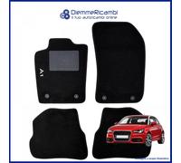 W-Parts Serie 4 TAPPETI - TAPPETINI in Moquette Neri per A1 I (8X) dal 2010 al 2018 con battitacco Cucito, Bottoni di Fissaggio e Striscia Antiscivolo