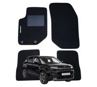 SERIE 4 TAPPETI - TAPPETINI in MOQUETTE Neri per AVENGER Benzina dal 2022 con 2 Attacchi - Compatibli NON Originali con Bottoni di Fissaggio, Battitacco cucito e antiscivolo