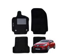 SERIE 4 TAPPETI - TAPPETINI IN MOQUETTE NERI PER RENAULT CLIO S4 DAL 2012 A 2019