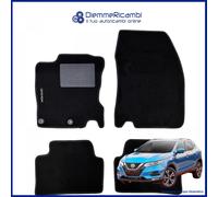 W-Parts Serie 4 TAPPETI - TAPPETINI in Moquette Neri per Qashqai II da 2014 al 2019 con battitacco Cucito, Bottoni di Fissaggio e Striscia Antiscivolo