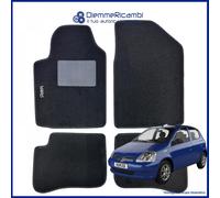 SERIE 4 TAPPETI - TAPPETINI IN MOQUETTE NERI PER YARIS 5 porte dal 1999 al 2005