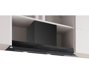 Serie 6, cappa di design integrato, 90 cm, vetro trasparente nero stampato, nero opaco, DBB97DP60