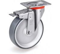 SERIE 71: Ruote in gomma termoplastica grigia antitraccia, nucleo in polipropile