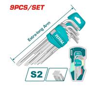 SERIE 9pz CHIAVI MASCHIO TORX PIEGATE EXTRA LUNGHE T10-T50 Cr-V TOTAL