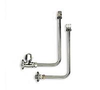 Serie attacchi per scaldabagno, Serie di attacchi per scaldabagno: 2 squadrette mm.14, rubinetto d'arresto, niples 1/2"x14 e rosone, raccordi F 1/2" x 14