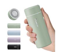 【Serie Avanzata】Exllena Borraccia Termica Piccola - Mini Borraccia Termica 250 ml con Copertura in Acciaio Inox, Ideale per Borsa e Viaggi | Borraccia Piccola - Verde Menta