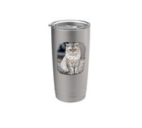Serie Cat Selkirk Rex Cat. "Fuzzy Cat" Bicchiere termico in acciaio inox doppia parete