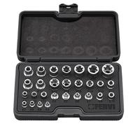 Fervi – Serie chiavi a bussola Torx 0195 – 28 pz 1/4" 3/8" 1/2" Cromo-Vanadio