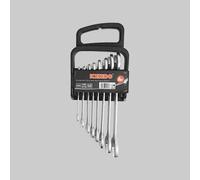 Serie chiavi a forchetta con supporto kendo 8 pezzi contenuto 6-7-20-22 mm