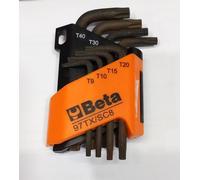 SERIE DI 8 CHIAVI BETA 97TX/SC8 MASCHIO PIEGATE PER VITI CON IMPRONTA TORX