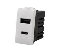 Serie Civile A2ZWORLD MBL Bianco Compatibile Con Bticino Living Light (Presa USB