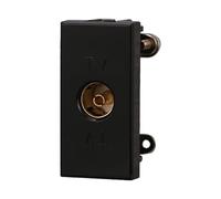 Serie Civile Compatibile Con Bticino Axolute (Presa TV Femmina, Nero)