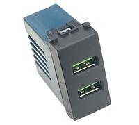 Serie Civile ETTROIT Nero Compatibile Con Vimar Arke (Presa Doppio USB A)