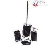 Serie completa 4 pezzi TWIST color nero - accessori bagno Gedy