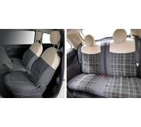Serie completa coprisedili personalizzati Fiat 500 07> post. diviso tess. misto
