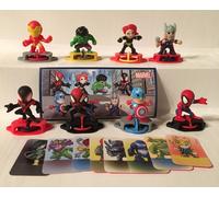SERIE COMPLETA MARVEL HEROES (SD596 - SD603) + 8 BPZ KINDER JOY RUSSIA 2017