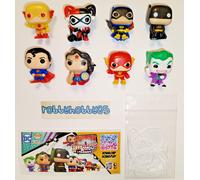 SERIE COMPLETA SUPEREROI DC FUNKO POP 24 PEZZI + 24 BPZ KINDER JOY ITALIA 2023