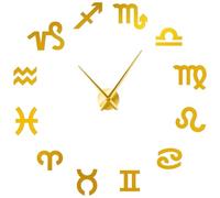 Serie delle dodici costellazioni Adesivo Moderno Senza Cornice Fai Da Te Design 3D Grandi Dimensioni per Soggiorno, Camera, Ufficio, Facile Installazione (oro,90CM)