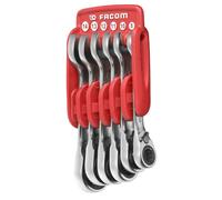 Serie di 10 chiavi combinate - FACOM - 467BS.JP10PB - a cricchetto - Corte - In valigetta portatile