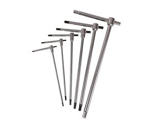 Serie di 6 chiavi a T BETA 951/S6 con 3 estremità maschio esagonale cromate