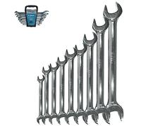 Serie di 8 chiavi fisse a doppia forchetta (6-22) mm, in acciaio cromo vanadio con finitura a specchio - FI 10 0011 echoENG