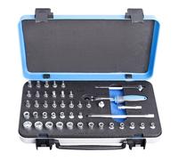 UNIOR 615150 - Juego de 44 vasos y accesorios de 1/4" en caja metálica de 4 a 14 mm serie 188B