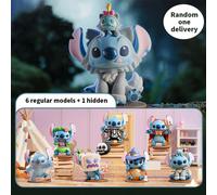 Serie di figure del diario strano di Stitch Disney, personaggio classico in stili bizzarri, 6 normali + 1 nascosto in una scatola cieca, adatto come regalo di compleanno e regalo per le vacanze (1 pez