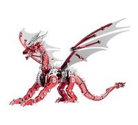 Serie di kit in metallo 3D: calabrone meccanico, fenice e drago d'età, puzzle creativo fai da te con divertimento e sfida intellettuale (rosso, drago d'età)