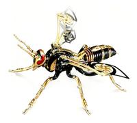 Serie di kit in metallo 3D: calabrone meccanico, fenice e drago d'età, puzzle creativo fai da te con divertimento e sfida intellettuale, puzzle in metallo 3D (oro nero, calabrone)