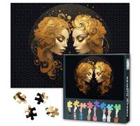 Serie d'oro di puzzle con segno zodiacale Jigsaw per adulti, 1000 pezzi, gemelli disinibiti, per adulti, impossibili puzzle jigsaw, 50 x 70 cm