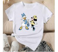 Serie famiglia Topolino] Daisy e Minnie, immagine classica dei cartoni animati, anime, co-branding periferico, infantile e giocoso, colore blu e giallo abbinato, stampa fresca, primavera ed estate, gi