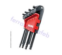 SERIE KIT 9 CHIAVI BRUGOLA MASCHIO TORX LUNGHE TESTA SFERICA USAG 280 LTS/S9