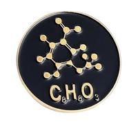 Serie molecola smalto pin: caffeina, serotonina, dopamina - Distintivo scientifico per zaino, normale, Metallo non prezioso