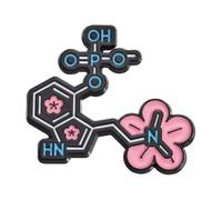 Serie molecola smalto pin: caffeina, serotonina, dopamina - Distintivo scientifico per zaino, normale, Metallo non prezioso