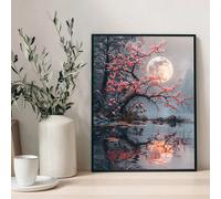 Serie paesaggio di Sakura, kit di pittura digitale fai-da-te ad olio, dimensione 30*40CM, adatto per decorazione camera da letto e decorazione parete artistica, non richiede primer, il miglior regalo 