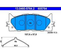 SERIE PASTIGLIE FRENO 605764 13.0460-5764 KIT PASTICCHE FRENI