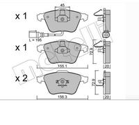 SERIE PASTIGLIE FRENO ANTERIORE METELLI - VW GOLF V - PASSAT - AUDI A3 - A6