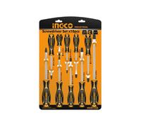 Set Cacciaviti calamitati da 10 pz. INGCO con Giraviti a Taglio Stella e Croce