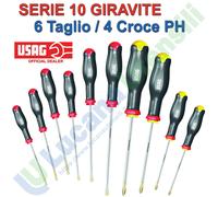 Serie Set 10 Giraviti Cacciaviti USAG Taglio Croce Phillips 324 SH10 U03240655